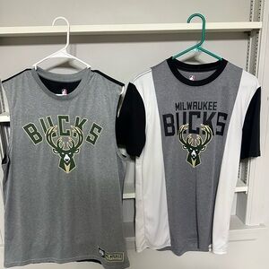 Milwaukee Bucks NBA Shirt Bundle Small Sleeveless Tank + Athletic Tee